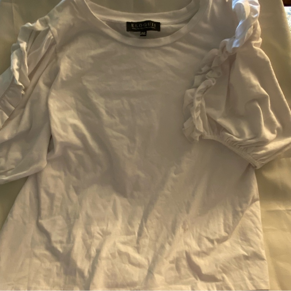 ELOQUII Plus Size 18/20 Ruffled Sleeve Top Brand New!